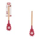 Ver imagem 5 de Kit 4 Utensílios De Silicone Cabo Madeira Vermelho e Suporte Rose MIX