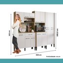 Ver imagem 3 de Cozinha Compacta Arizona Modern 14 Portas 1 Gaveta MDF-MDP 216cm Móveis Carraro