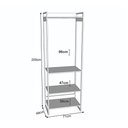 Ver imagem 5 de Guarda Roupa Aberto Industrial Casal Modulado Completo Canela Cabideiro com Gavetas Ferro Preto