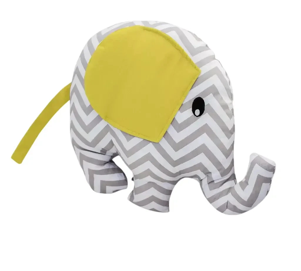 Almofada Decorativa Elefante Chevron Cores:chevron Amarelo