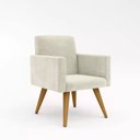 Ver imagem 3 de Conjunto 2 Poltronas Decorativas Nina e 1 Namoradeira Pés Palito Suede Bege FR Poltronas