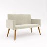 Conjunto 2 Poltronas Decorativas Nina e 1 Namoradeira Pés Palito Suede Bege FR Poltronas - 2