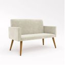 Ver imagem 2 de Conjunto 2 Poltronas Decorativas Nina e 1 Namoradeira Pés Palito Suede Bege FR Poltronas