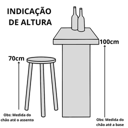 Kit 2 Bancos Alto para Balcão Área de Lazer Bar Madeira - 5