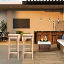 Ver imagem 1 de Kit 2 Bancos Alto para Balcão Área de Lazer Bar Madeira