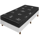 Ver imagem 1 de Cama Box Branca + Colchão Solteiro Salta Liso Espuma D23 88x188x54cm