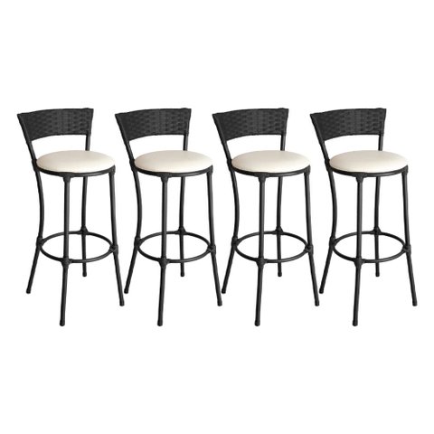 Conjunto de 4 Banquetas Alta Forts em Aço Carbono e Fibra Sintética