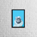 Ver imagem 1 de Quadro Banho de Gato 33x24cm - com vidro:Madeira preta