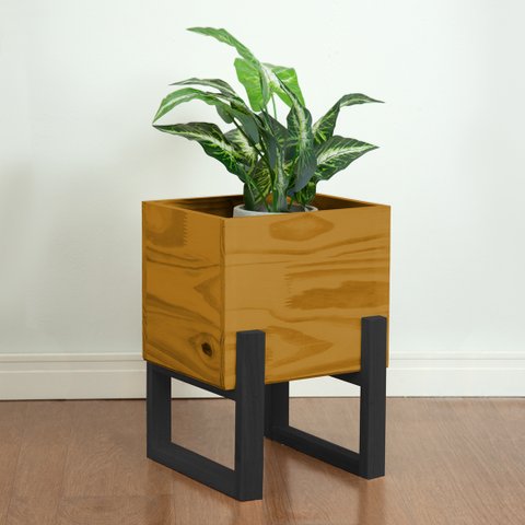 Vaso de Madeira Quadrado