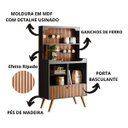 Ver imagem 5 de Cantinho do Café Armário Aparador de Cozinha Rubi Lukaliam:cinza Perolizado/tauari Ripado