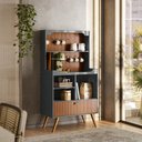 Ver imagem 1 de Cantinho do Café Armário Aparador de Cozinha Rubi Lukaliam:cinza Perolizado/tauari Ripado