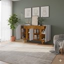 Ver imagem 3 de Aparador Tâmisa com 4 Portas e Nichos Internos Soft Close - Off/ Naturalle