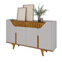 Ver imagem 2 de Aparador Tâmisa com 4 Portas e Nichos Internos Soft Close - Off/ Naturalle
