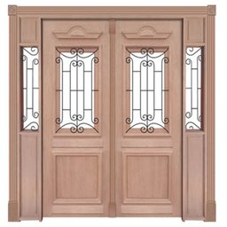 Portal Duplo de Abrir Madeira Maciça Cedro Arana Realeza Com Grade 001 Casmavi - 2.15 (A) X 2.36 (L) - 1