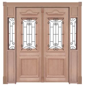Portal Duplo de Abrir Madeira Maciça Cedro Arana Realeza Com Grade 001 Casmavi - 2.15 (A) X 2.36 (L)