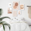 Ver imagem 1 de Composição 6 Quadros Minimalistas Quarto Soft Nude:madeira Branca