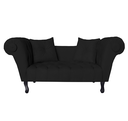 Ver imagem 1 de Sofá Recamier Recepção Decorativo 02 Lugares Londres Suede Preto - Incasa Decor