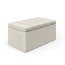 Ver imagem 3 de Calçadeira Baú Navi 90 para Cama de Solteiro A-017 Couro Bege Aradecor