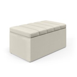 Calçadeira Baú Navi 90 para Cama de Solteiro A-017 Couro Bege Aradecor - 3