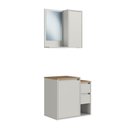 Ver imagem 2 de Conjunto Banheiro com Gabinete e Espelheira 2 Portas 2 Gavetas Suspenso 60cm Multimóveis Crart-