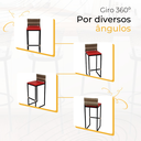 Ver imagem 5 de Banqueta Quadrada Junco Cappuccino para Balcão Ilha Cozinha Área Gourmet Bancada Piscina Bar