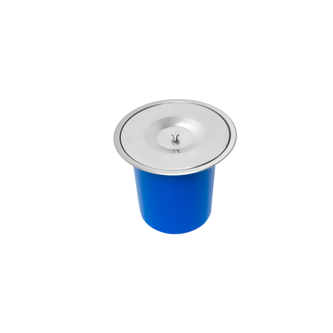 Lixeira de Embutir Basic 5L Balde Plástico com Tampa Removível em Aço Inox Escovado