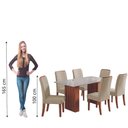 Ver imagem 7 de Conjunto de Mesa Sala de Jantar Ripada Tampo com Vidro Santiago 1,60m 6 Cadeiras Grécia Dobuê