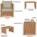 Ver imagem 2 de Mesa Centro e 4 Poltronas Madri Corda Náutica Estofado 7 Trama Original