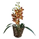 Ver imagem 6 de Kit 7 Orquídeas Artificiais Laranja Toque Real Silicone Decoração Festa Casa Escritório