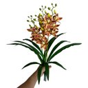 Ver imagem 7 de Kit 7 Orquídeas Artificiais Laranja Toque Real Silicone Decoração Festa Casa Escritório