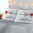 Ver imagem 1 de Jogo de Cama King Divertida 3 Peças em Malha 100% Algodão Estampa:Heart Beating