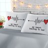 Jogo de Cama King Divertida 3 Peças em Malha 100% Algodão Estampa:Heart Beating - 1