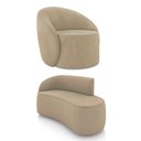 Ver imagem 1 de Sofá 2 Lugares Orgânico 140cm Morgan e Poltrona Lua Suede Marrom Rato D03 - D'Rossi