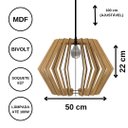 Ver imagem 5 de Luminária Teto tipo Pendente SIDNEY MDF - Completa - Cor: Preta