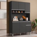 Ver imagem 2 de Kit Cozinha Lira 105cm 6 Portas 1 Gaveta Cinza