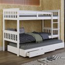 Ver imagem 3 de Beliche de Madeira Solteiro Merk + Cama Auxiliar com Gavetas