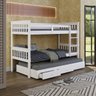 Beliche de Madeira Solteiro Merk + Cama Auxiliar com Gavetas - 1