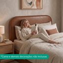 Ver imagem 6 de Cabeceira Painel Suspenso Casal 160 cm Alana Organica Corino Avela Camel Artte
