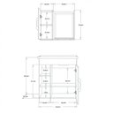 Ver imagem 3 de Conjunto de Banheiro Gabinete Suspenso 3 Nichos Espelheira 1 Porta e Cuba em Mármore Sintético AJ Ro