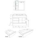 Ver imagem 4 de Conjunto de Banheiro Gabinete Suspenso 3 Gavetas com Espelheira e Cuba Modena Branco/Texturizado