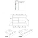 Ver imagem 4 de Conjunto de Banheiro Gabinete Suspenso 3 Gavetas com Espelheira e Cuba  Modena