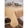 Toalha de Mesa Quadrada em Tecido Jacquard Dourado Falso Liso Tradicional 2,80m X 2,80m - 1