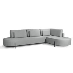Sofá 4 Lugares com Chaise Direito Austrália Linho 293cm Redenobre Cor:cinza Claro; - 1