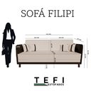 Ver imagem 5 de Sofá 3 Lugares Modular Filipi 2,12m Sala Recepção Clínica:linho Bege/corino Marrom