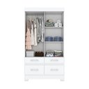 Ver imagem 4 de Guarda Roupa Solteiro 02 Portas Deslizantes com Espelho Luna Yescasa
