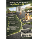 Ver imagem 5 de Kit 44 Peças Deck Modular Plástico 30x30 Quintal Piscina Box Madeira Frisado