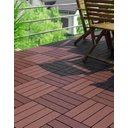 Ver imagem 4 de Kit 44 Peças Deck Modular Plástico 30x30 Quintal Piscina Box Madeira Frisado