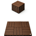 Ver imagem 1 de Kit 44 Peças Deck Modular Plástico 30x30 Quintal Piscina Box Madeira Frisado