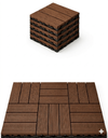 Ver imagem 1 de Kit 44 Peças Deck Modular Plástico 30x30 Quintal Piscina Box Madeira Frisado