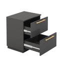 Ver imagem 3 de Mesa de Cabeceira 2 Gavetas 50cm Dubai Moderna:alasca